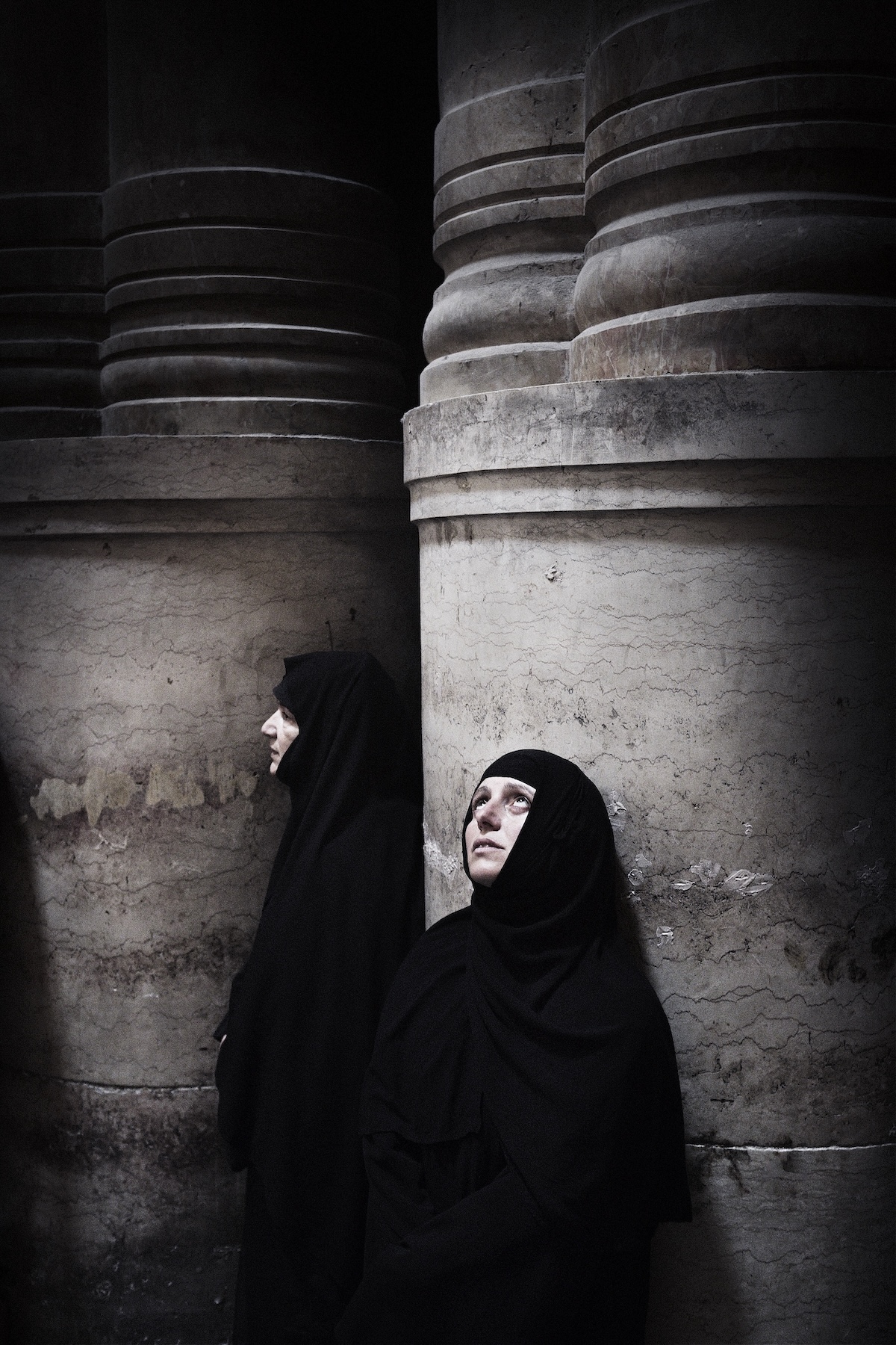 Photography of nuns at the holy sepulchre in jerusalem